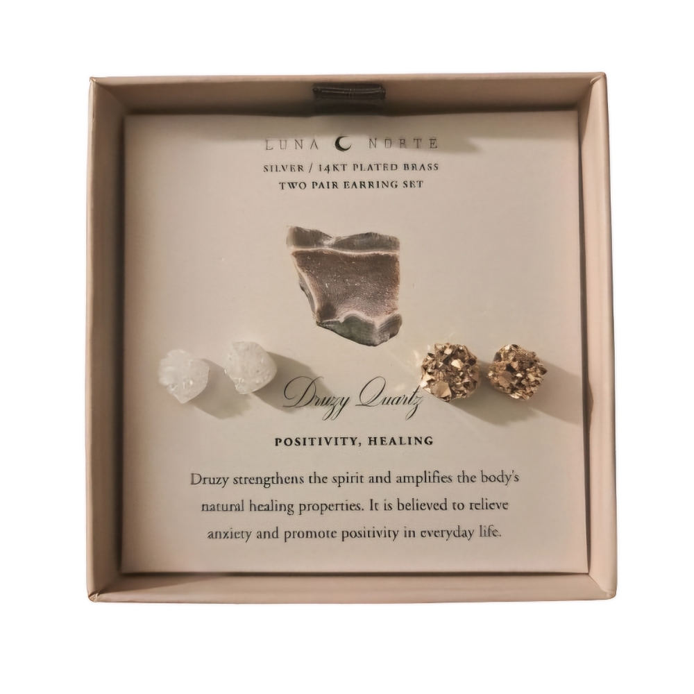 Luna Norte Druzy Crystal Earrings